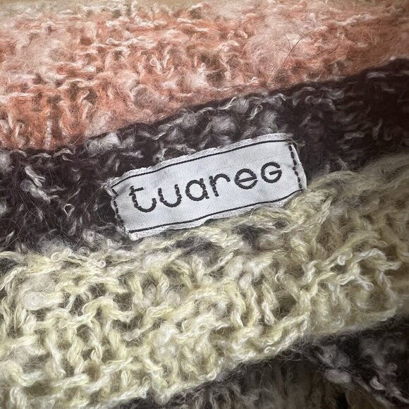 VTG Rainbow Sweater Tuareg Striped 70’s‎ Puff Sleeve Neck Retro Vintage Size S? - Picture 7 of 10